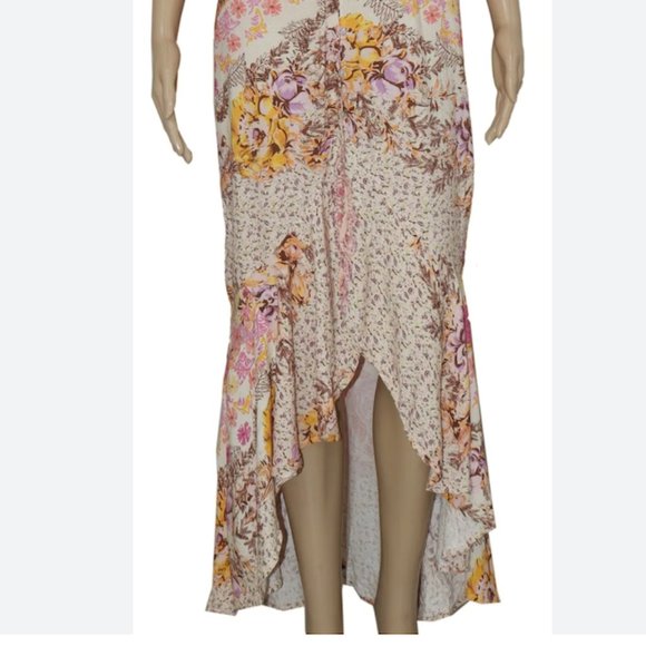 Free People Size XS Marais Printed Midi Asymmetrical Button Up Dress Size XS - Picture 6 of 14